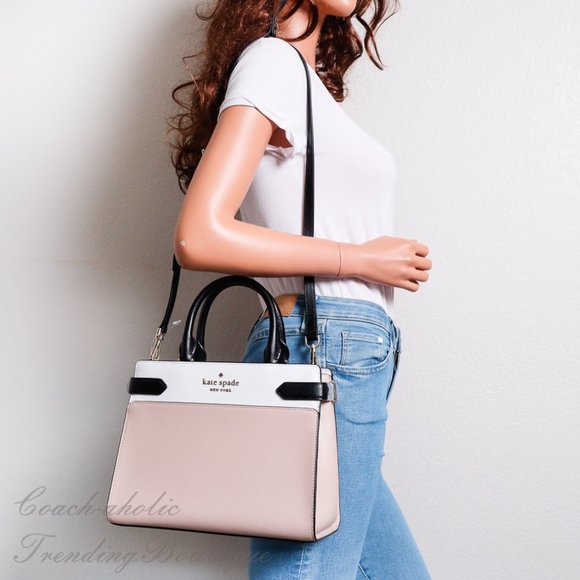 kate spade staci medium satchel black